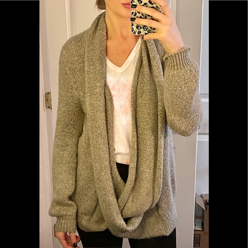 Brown cardigan sweater